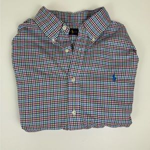 Ralph Lauren Blue Label Oxford Long Sleeve Multi Check Button Up Men’s Large‎